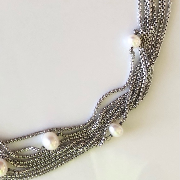 David Yurman Four Row Chain Necklace with Pearls - Picture 10 of 16